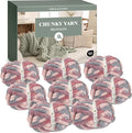 Jumbo Chunky Yarn for Hand Knitting - Super Thick Chenille Chunky Yarn for Crocheting - Extra Soft Bulky Fluffy Blanket Big Yarns 8 Jumbo Pack (27yds,8 oz Each Skein)