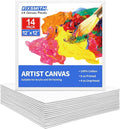 FIXSMITH Canvas for Painting 14 Pack - 12 x 12 Inch Painting Canvas Panel Boards - 100% Cotton Primed Canvases - Super Value Pack Art Supplies - Artist Canvas Board for Acrylic, Oil & Tempera Painting