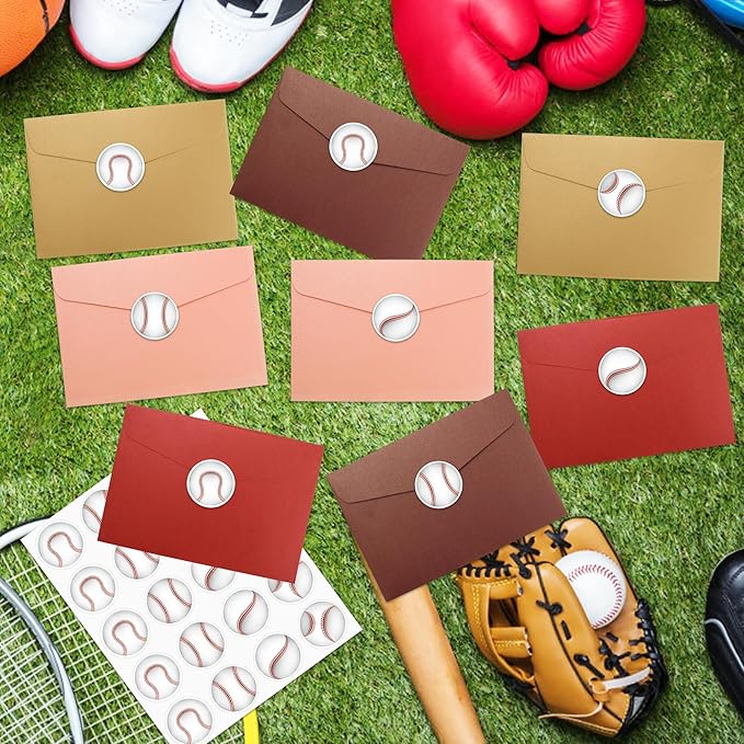 600 PCS Baseball Stickers for Kids, Baseball Stickers Sports Ball Theme Decals Sticker for Craft Scrapbooks Envelope Gift Classroom Teacher Baseballs Birthday Party Decor, 1.5 Inch