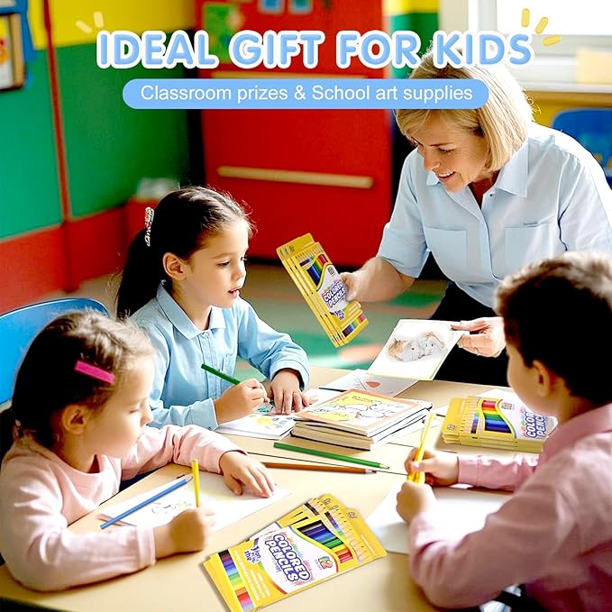 288 Colored Pencils Bulk, 24 Packs 12 Pre-sharpened Colored Pencils for Kids, Back to School Supplies,Teachers Essential Classroom Art Prizes