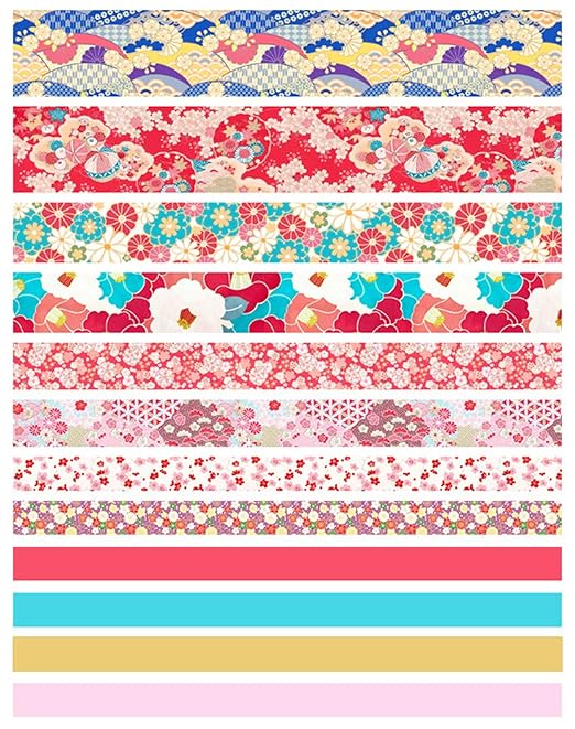 12 Rolls Washi Tape Set, Cherry Blossoms Floral Pattern Washi Masking Tape for Scrapbook,DIY,Crafts,DIY,Gift Wrapping
