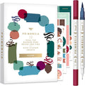 Primrosia 12 Dual Tip Watercolor Marker Pens - Fine Tip & Brush Tips, Professional Quality, 4 x Sticker Sheets, Blendable, Non-Toxic, Perfect for Calligraphy, Drawing & Coloring. (Alpine)
