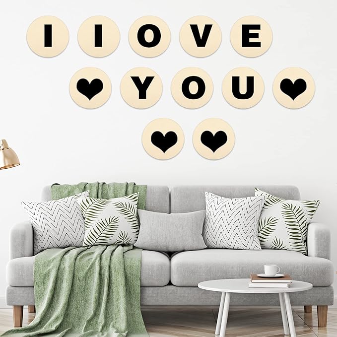 Coopay 6 Inch Wooden Circles, Unfinished Round Wood Slices Natural Wooden Cutouts for Door Hanger, Painting, Wedding, Home Decoration DIY Wood Craft Supplies, 40 Pieces