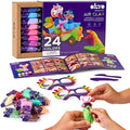Okto Air Dry Clay for Kids – 24 Colors Foam Clay Set – Non-Sticky, Dries in ~24 Hours – Sculpting Tools, Fun Glasses, Storage Bags & Photo Guide – Sensory Craft Kit