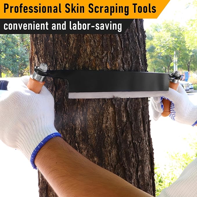 10'' Draw Knife,Draw knife Debarking Tool,Curved Draw Knife,Draw Shave Tool Debarking Hand Tool,Ergonomic Handle,Simple and Effortless to Use,Bark Stripper Handsaws Tool