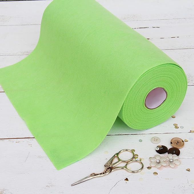 Threadart Premium Felt Roll - 12" x 10yd - Light Green | Soft Wool-Like Feel | 1.2mm Thick Fabric for DIY Crafts, Sewing, Crafting Projects | Compatible with Cricut Maker