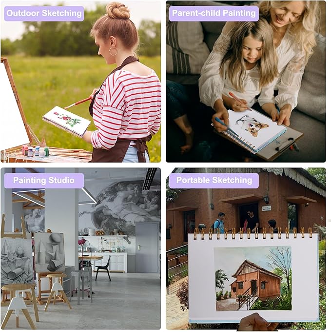 Yoment Sketch Book 9" x 12"： Spiral Bound Sketchbook for Kids Teens Adults Artists Beginners, School Supplies Art Supplies,240 Pages (68lb/100gsm) Premium Drawing Pad for Sketching Writing Painting