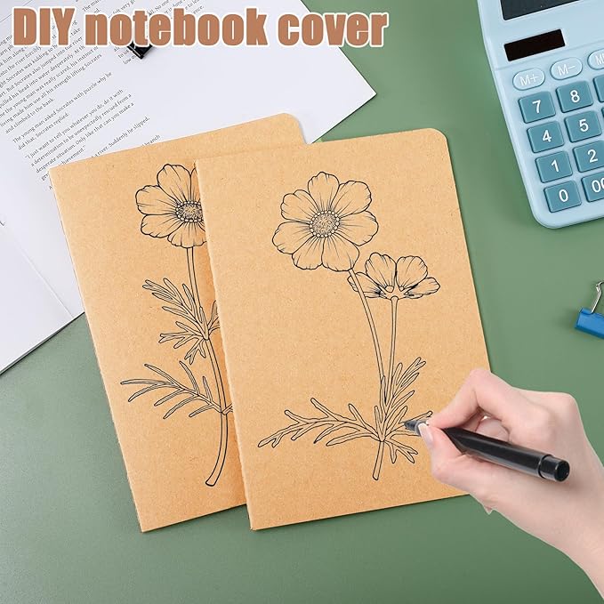 8 Pack Kraft Notebooks Bulk, Blank Travel Journal Set, Unlined Paper Sketchbooks Subject Notebooks, A5 Notebook for Traveler Drawing Writing Office Work, 68 Pages, 34 Sheets, 8” X 5.5”