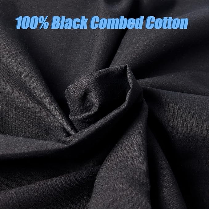 2 Yard Black Cotton Fabric,Natural Cotton Poplin Fabric by The Yard, 59 Inches Wide 100% Cotton Fabric,Soft Embroidery Muslin Quilting Material for Sewing Material Apparel Cloth