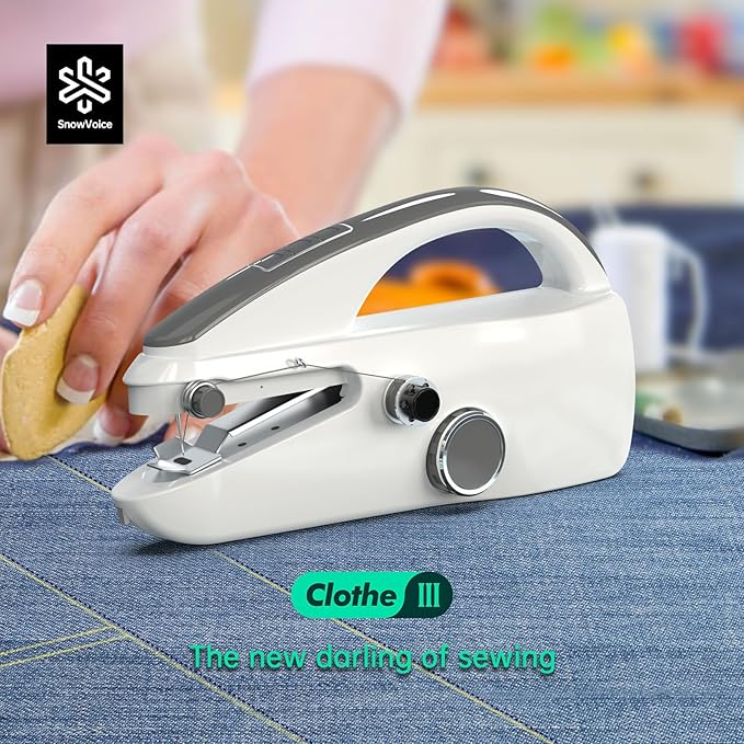 Handheld Sewing Machine,Two dear,Mini sewing machine,Easy to Use and Fast Stitch Suitable for Clothes,Fabrics, DIY Home Travel Electric Handheld Sewing Machine for Beginner.Grey