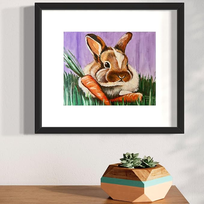 Painting4Real DIY Art Painting Kit for Adults – Learn to Paint Meadow Bunny with Video Tutorials – 9 Pieces Acrylic Paint Set for Adults –Perfect Christmas Crafts & Holiday Gifts for Art Lovers