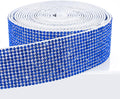 Novani Self Adhesive Rhinestone Ribbon, 1.14 Inch Wide 3 Yards 1 Roll, Royal Blue Crystal Diamond Bling Strips for DIY Crafts,Home Decor,Glitter Glass Rhinestones Tape for Crafting,Car Decoration