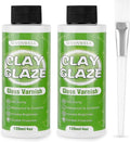SEVENWELL 240ml Air Dry Clay Glaze, Gloss Clay Varnish Prevent Clay from Surface Wear, Cracking, Scratches, Sealer for Air Dry Clay, Polymer Clay, ResinCrete, Pottery, Acrylic Paint