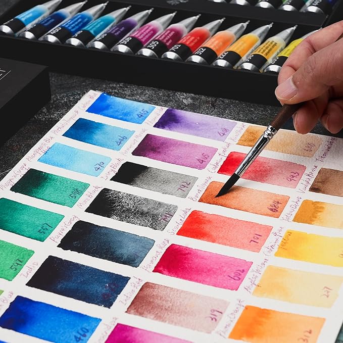PHOENIX Professional Watercolor Paint Set - 24 Colors x 14ml / 0.47 Fl oz. Watercolor Tubes Set, Water Color Painting Set for Artists