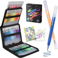 Gel Pens for Adult Coloring Book, 60 Colors Large Capacity Metallic Glitter Gel Ink Pens with Case, 1.0 mm Bullet Tip Smooth Writing, Artist Colored Gel Pen for Coloring Drawing Journaling