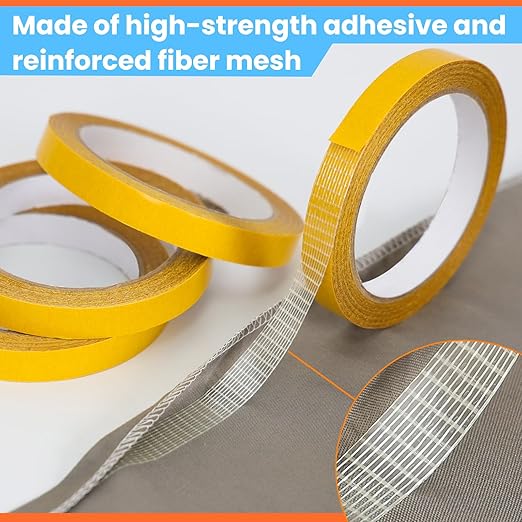 Double Sided Fabric Tape Heavy Duty for Hem, Fashion Dress, Cloth, Curtains, High Adhesive Sticky but Removable and Residue free, No Sewing or Ironing need, Multipurpose, 0.5 in x 33FT/10m x 4Rolls