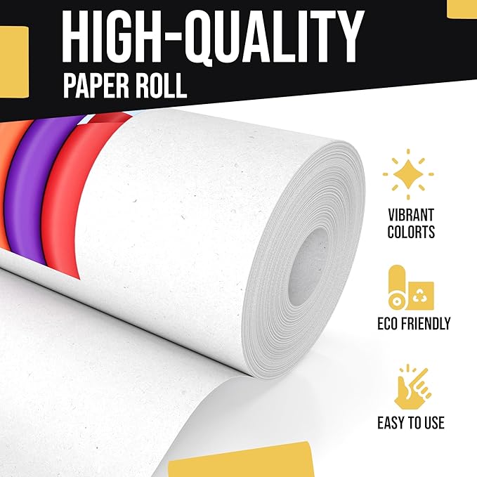 White Kraft Paper Roll 17.75"" X 1320"" (110' Ft) Colored Paper Roll - Kraft Wrapping Paper Perfect as Shipping Paper - Packing Paper Roll - Craft Supplies - Craft Paper Roll by Crown Display, 22323
