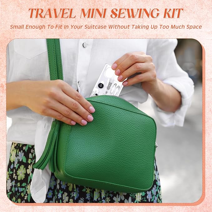 Knitgrip 25 Boxes Mini Travel Sewing Kit Quick Fix Sewing Kits Bulk Basic Portable Pre Threaded Needle Emergency Repair Tool for Christmas Gifts Beginner Traveler Home Hotel (White)