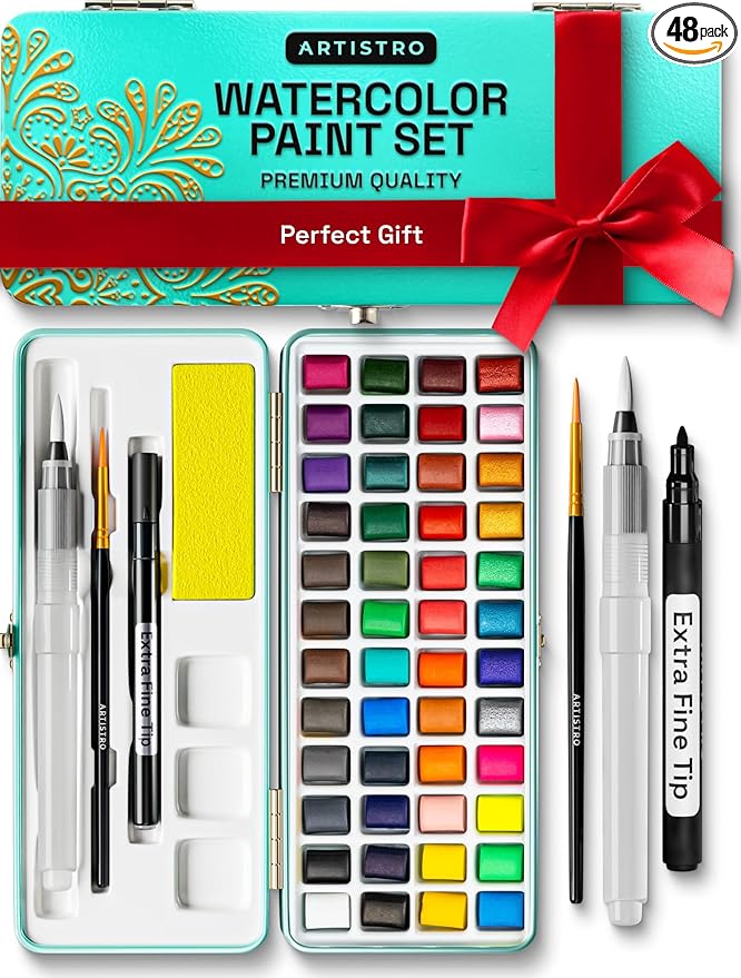 ARTISTRO Watercolor Paint Set - Portable Paint Kit - Perfect for Gifting to Adults, Teens, Tweens, & Kids