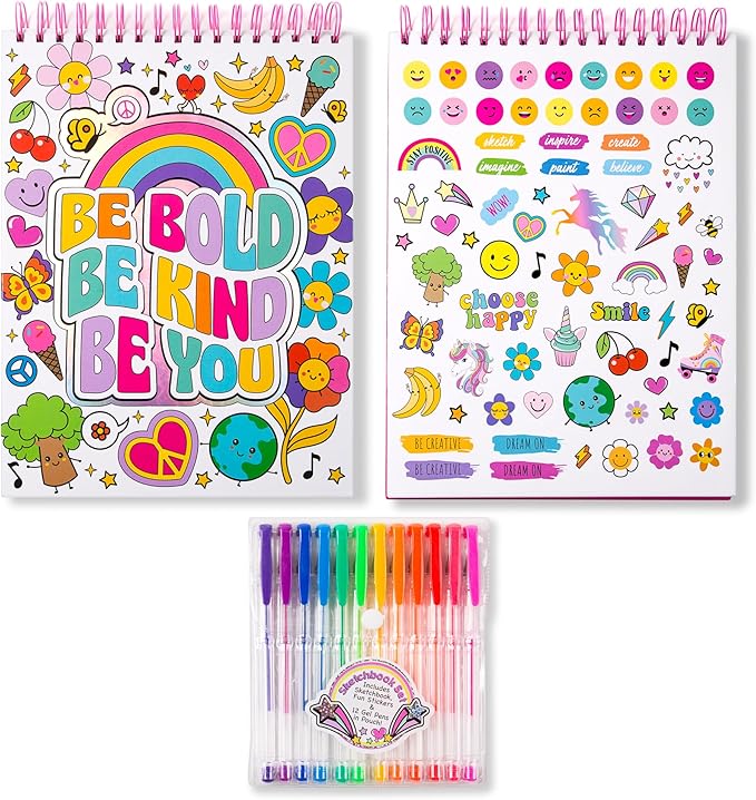 VOTUM Sketch Book: Personalized Artist Sketchbook: Sketching, Drawing and Creative Doodling. Notebook and Sketchbook to Draw and Journal with Stickers and Pens (Groovy)