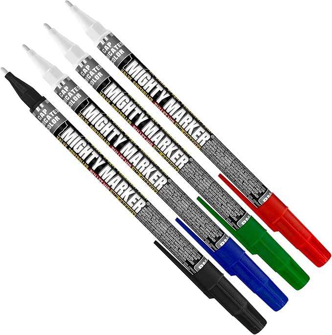PM-92 Extra Fine Paint Marker, 4 Bonus Tips, 1.0 mm Tip, Xylene Based, Waterproof, Permanent, Valve Action, Manufactured in USA, Assorted 4 Pack