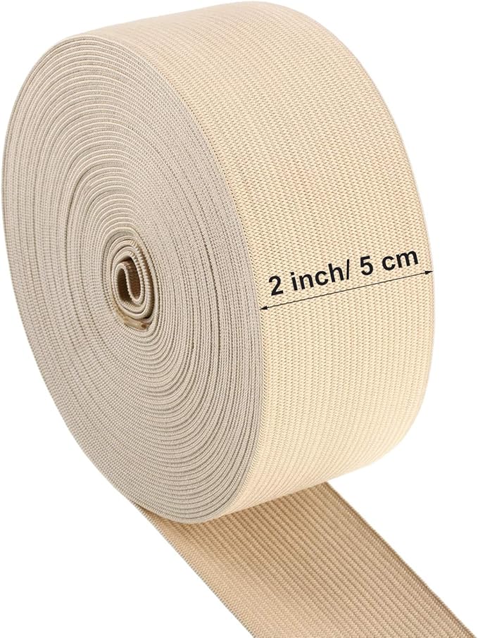 EBOOT 1 Pcs Elastic Spool (2 Inch X 11 Yard,Beige)