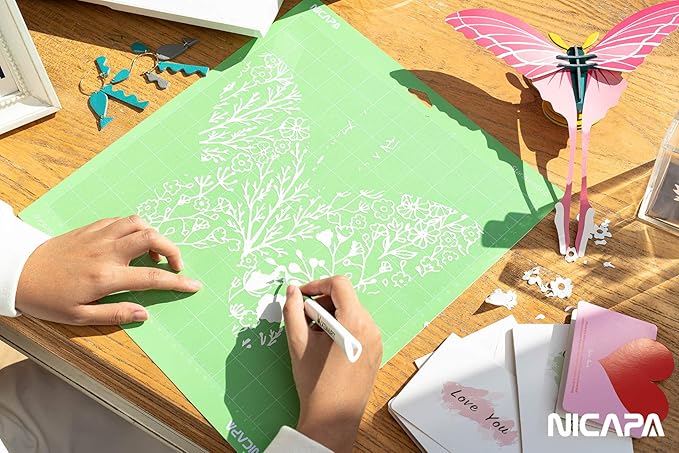 Nicapa Standard Grip Cutting Mat for Cricut Maker 3/Maker/Explore 3/Air 2/Air/One (12x24 inch,3pack) Adhesive&Sticky Non-Slip Flexible Square Gridded Cut Mats Replacement Accessories Mats Vinyl Craft