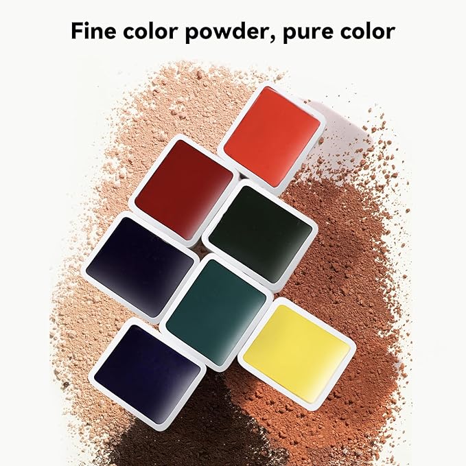 Paul Rubens Artist Watercolor Paint Set,12 Vibrant Colors in Portable Box, Great Lightfastness, Perfect Travel Professional Watercolor Set for Artists, Beginners, Adults