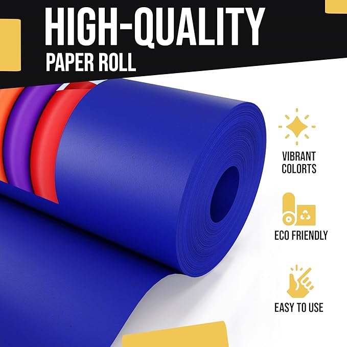 Crown Display Dark Blue Kraft Paper Roll - 36" X 1320" (110' Ft) - Perfect for Shipping & Packing - Craft Paper Roll