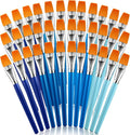 Honoson Paint Brushes for Acrylic Painting, Big Paint Brushes Bulk with Wooden Handle for Acrylic, Watercolor, Oil, Crafts, Face Body Art, 4 Color(36 Pcs)