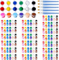 20 Pack Mini Acrylic Paint Set,12 Color Acrylic Paint Strips with 40 Pcs Painting Brushes for Kids&Adults, 280 PCS Kids Paint Set Container Strips Storage for Home Classroom Party Favors Easter Gifts