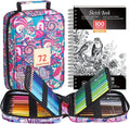 Limous Colored Pencils, 72 Colored Pencil Set with A5 Sketch Book and Zipper Travel Case, Multi Colored Pencils with 7 Metallic Colors, Ideal for Drawing, Sketching, Blending and Color Layering