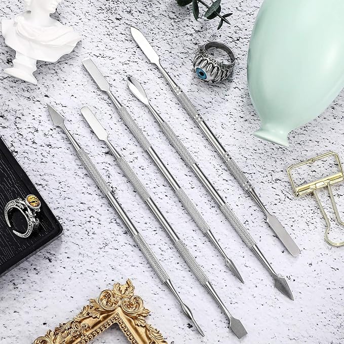 Honoson 5 Pcs Miniature Sculpting Tools Set Mini Stainless Steel Double-Headed Tool for Model and Convert Plastic, Resin and Metal Tabletop War Game Miniatures Models