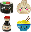 StickerBeans® Rhinestone Stickers - Savory & Sushi 4-Pack, 2” x 2” Each, Unique Sparkly Cut-to-Shape for Collecting, Trading, Decorating Laptops, Phone Cases, Scrapbooks, for Kids, Teens, & Adults