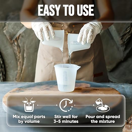 CRAFT RESIN 1 Gallon Table Top Epoxy Resin Kit – 1:1 Mix, Crystal Clear & High Gloss, UV Resistant, Self-Leveling, Resin Epoxy 2 Part for Countertops, DIY Casting, Wood & Art Coating