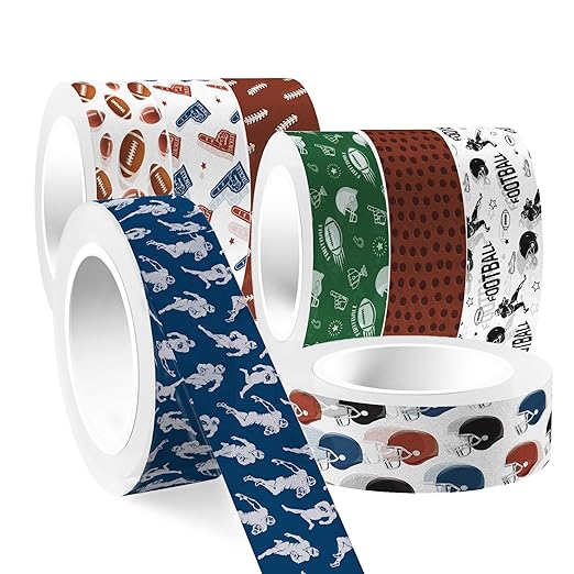 Football Washi Tape 12 Rolls Sport Rugby Washi Tape Masking Decorative Sport Washis Tape for DIY Craft Scrapbook Journaling Party Favor Supplies