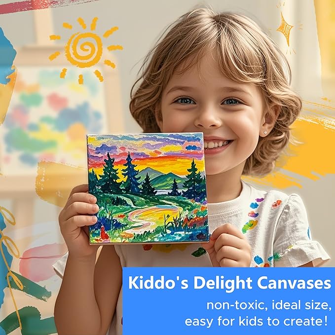 Mini Canvas for Painting 36 Pack, 4x4 Inch Small Canvases for Painting, Blank Canvas Boards Panels Gesso Primed 100% Cotton for Acrylic Oil Watercolor Tempera, Ideal for All Skill Level
