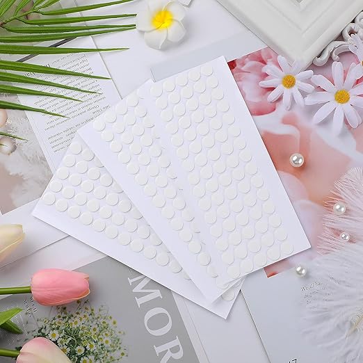JANYUN 225 Pieces Double Sided Sticky Dot Stickers Removable Round Putty Clear Sticky Tack No Trace Super Sticky Putty Waterproof Small Stickers for Wall Wood Ceramic Metal Plastic (10mm)