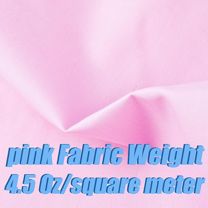 2 Yard Pink Cotton Fabric,Natural Cotton Poplin Fabric by The Yard, 59 Inches Wide 100% Cotton Fabric,Soft Embroidery Muslin Quilting Material for Sewing Material Apparel Cloth
