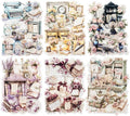 90PCS Vintage PET Stickers, Flowers, Typewriters, Books, Lace & Letters in Retro Aesthetic Style, Transparent Waterproof Stickers for Scrapbook, Journal, DIY Crafts & Decoration