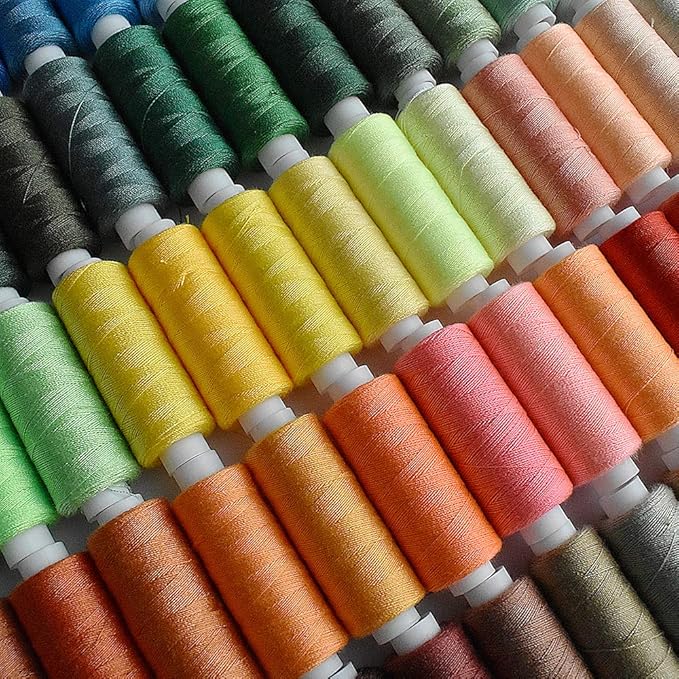 100 Color All Purpose Sewing Thread Polyester 250 Yards Per Spools for Hand Stitching, Embroidery, Machine, Quilting and Crafts