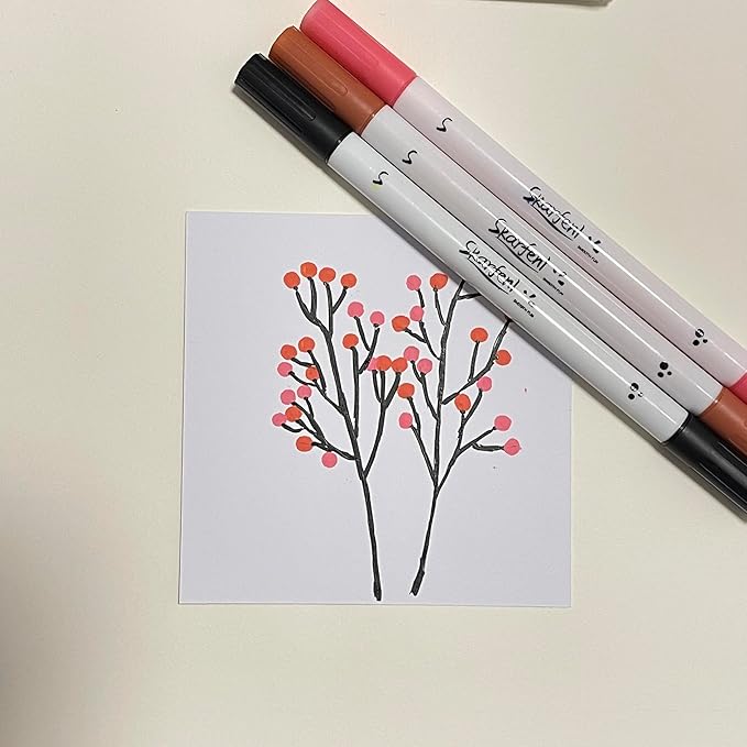 12 Acrylic Markers Water-based for Rock, Fabric, Wood, Glass, Easter Egg, Fabric Painting Craft Quick Dry Dual-Tip Water Based -No Toxic,No Odor-bright colors