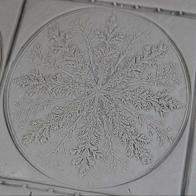 Snowflake Clay Texture Roller (4") - Winter Set #01 - Embossing Pattern Roller for Polymer & Ceramic Clay, Pottery & Crafts