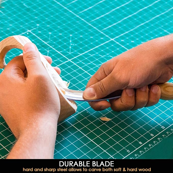 BeaverCraft Wood Carving Gouge 7L/22 Spoon Carving Tools, Chisels - Bowl Gouge, Wood Curved Chisel - Whittling Spoon Knife