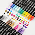 XSG 24 Colors Nail Art Pens Set，Nail Polish Pens for 3D Nail Art，Quick Dry Waterproof Nail Art Markers for Drawing, Dotting, Liner,DIY Manicure Kit for Home Salon, Christmas Gifts & Nail Designs