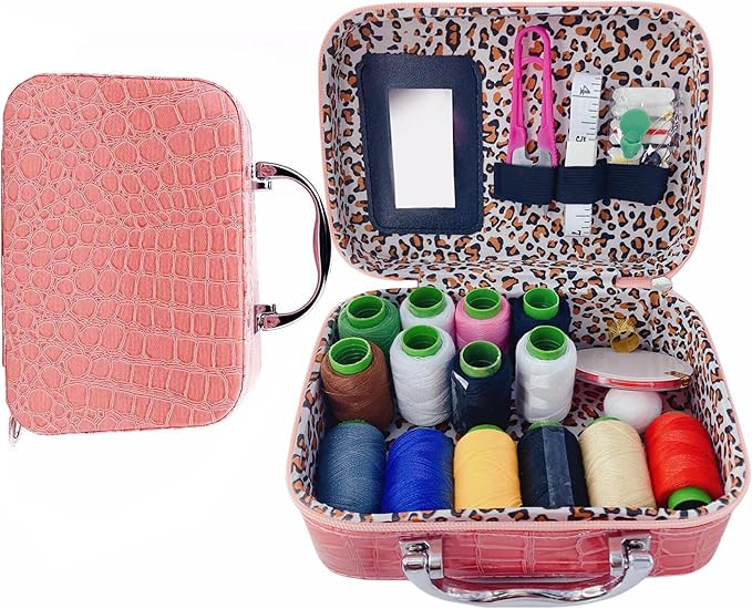 MaryLavender Sewing Kit Portable Sewing Supplies Accessories Box with Thread, Needles, Scissors