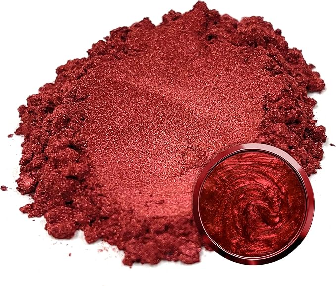Eye Candy Pigments Premium True Red Mica Powder - Senshi Red (50gr) - for Epoxy, Resin, Soap, Paint, Woodworking, Acrylic Pouring, Bath Bombs, Fishing Lures - DIY Arts and Crafts Additive