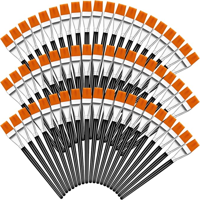 Crtiin 60 Pcs Operation Christmas Bulk Items Paint Brush for Acrylic Painting Paintbrushes Bulk Artist Brush for Detail Watercolor Oil Art(Black,1 Inch)