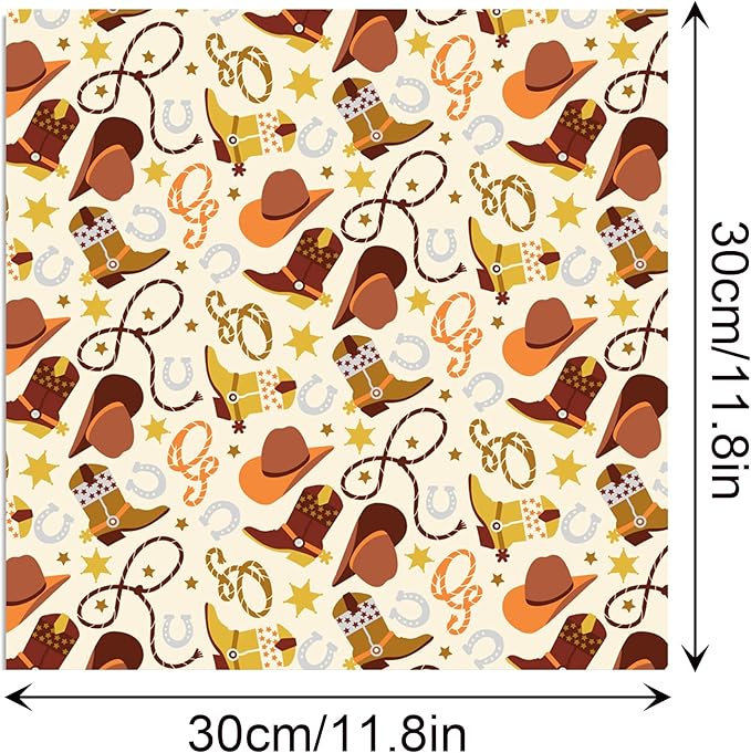 24 Sheets Western Cowboy Scrapbook Paper Pad Double-Sided Wild West Desert Cactus Rodeo Boots Patterned Decorative Craft Paper for Card Making Photo Album Journal DIY Craft, 11.8'' x 11.8''