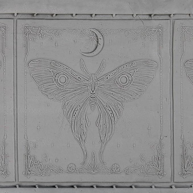 Luna Moth Clay Texture Roller (4") - Insect Set #01 - Embossing Pattern Roller for Polymer & Ceramic Clay, Pottery & Crafts